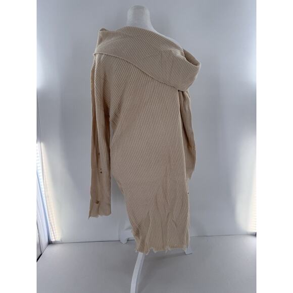 Fashion Nova Sweater Dress Plus Sz 2X One Shoulder Sexy Grunge Distressed Club - Picture 7 of 16